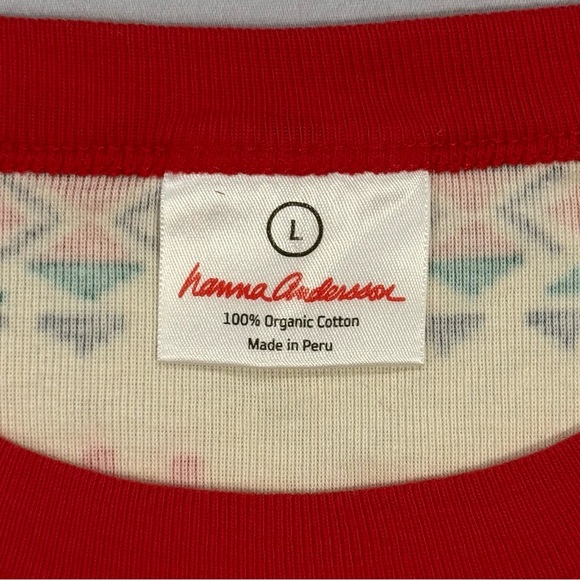 Hanna Andersson Long Johns Pajama Top Mens Large Womens Dear Deer Christmas - Picture 3 of 4